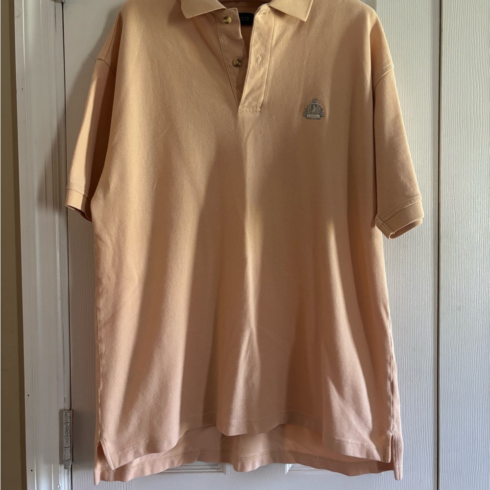 Izod Men's Yellow Short Sleeve Polo with Embroidered Crest